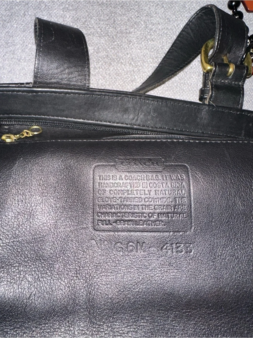 Vintage Coach  Black Waverly Leather  tote.  4133